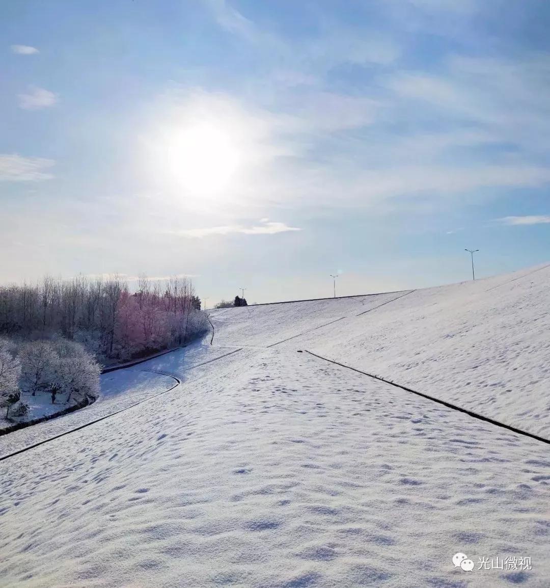 替你“打卡”！疫情中的光山雪景