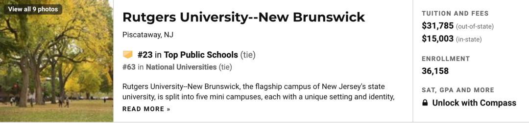 2021年美国康涅狄格大学排名,2023年usnews全美公立大学排名