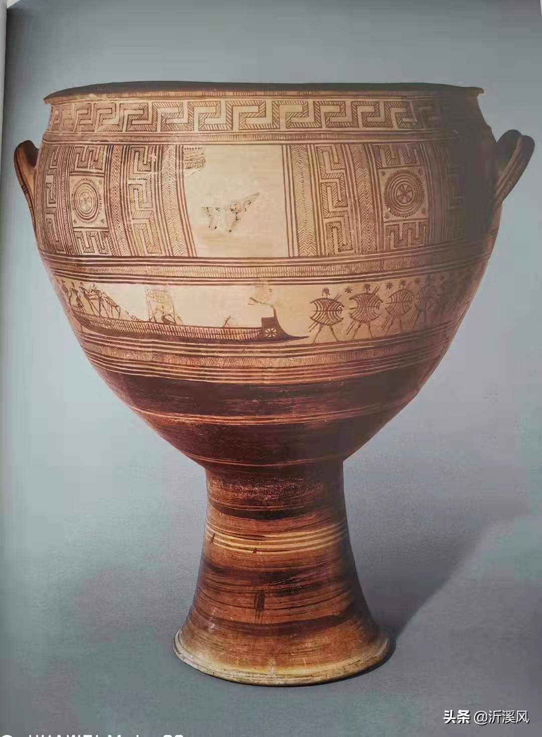 国宝级陶瓶图片欣赏,古希腊陶瓶几何风格
