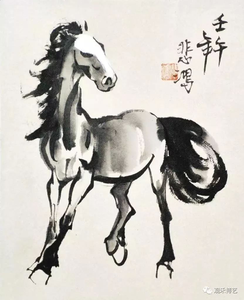 价值千万徐悲鸿字画去鉴定,徐悲鸿工笔画马真迹