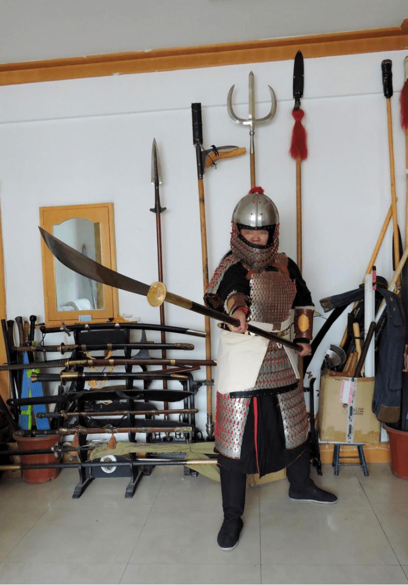 雁翎刀日本刀,双手长柄雁翎刀