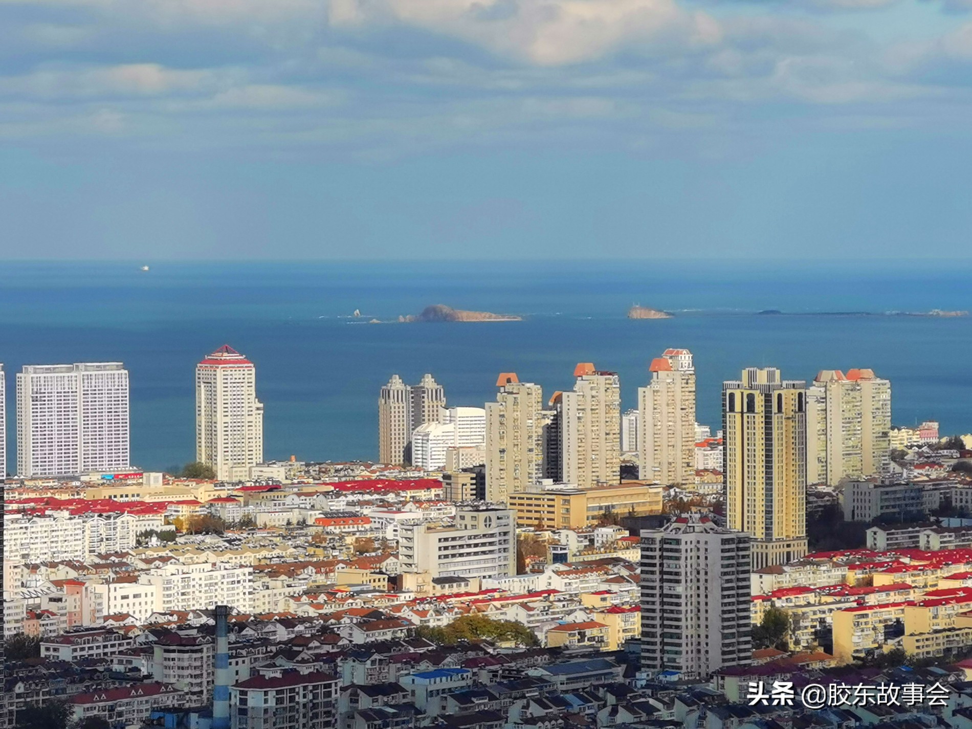 俯视烟台莱山区,烟台芝罘区俯瞰图