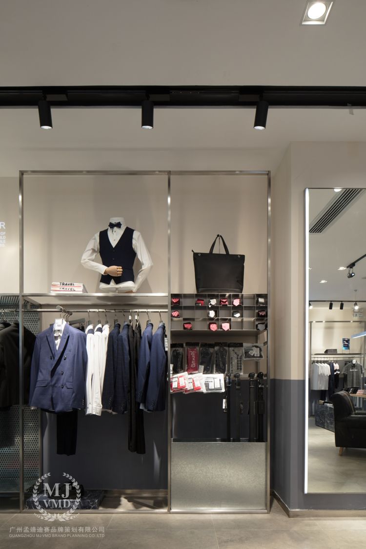 设计感男装店铺设计,konzen男装设计图