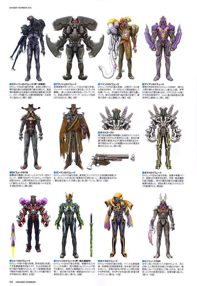 宇宙船Uchusen2008-2017假面骑士怪人设定（全）