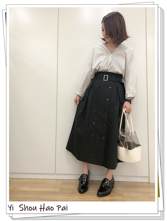 风衣半身裙中长款秋冬穿搭,风衣半裙同系列