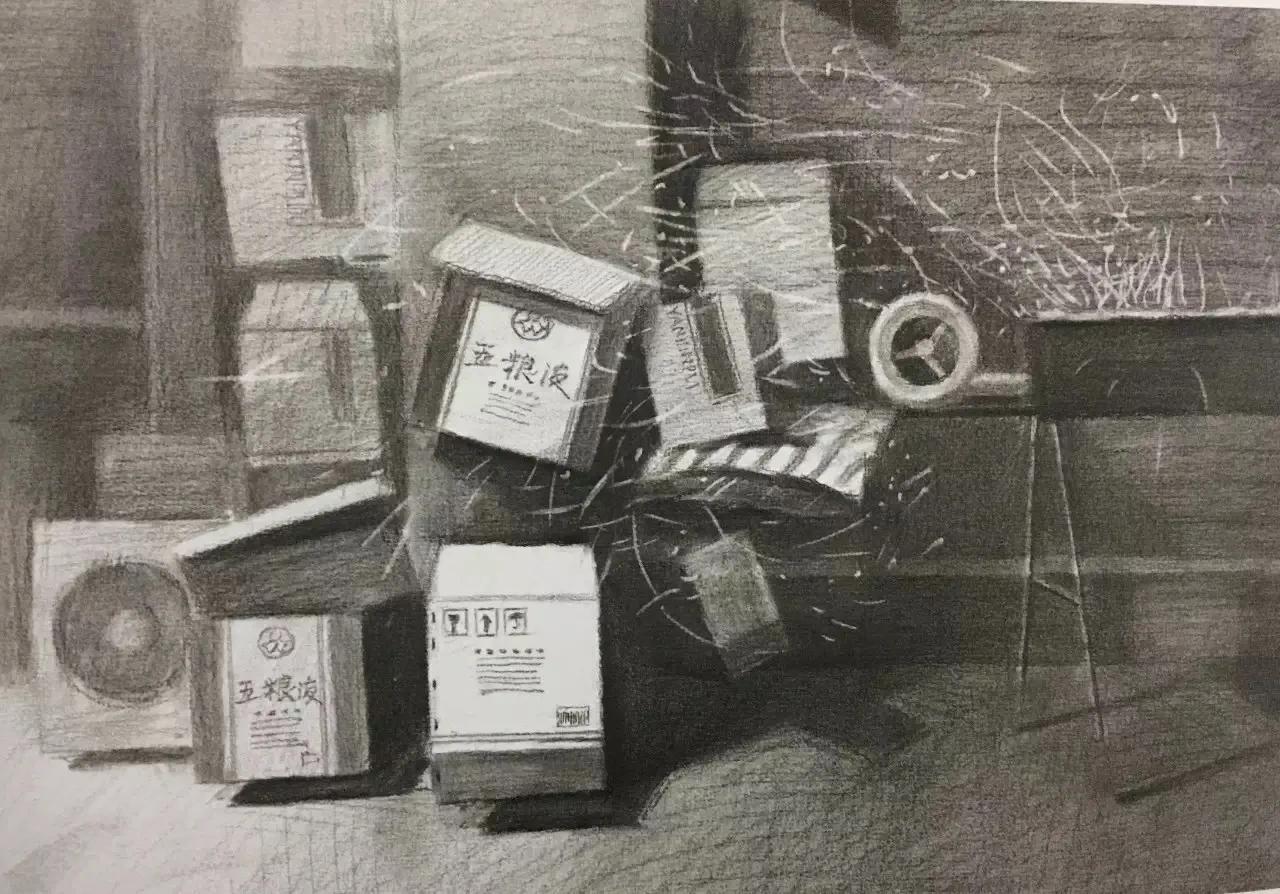 清华校考场景素描高分卷,清华素描场景高分卷技法