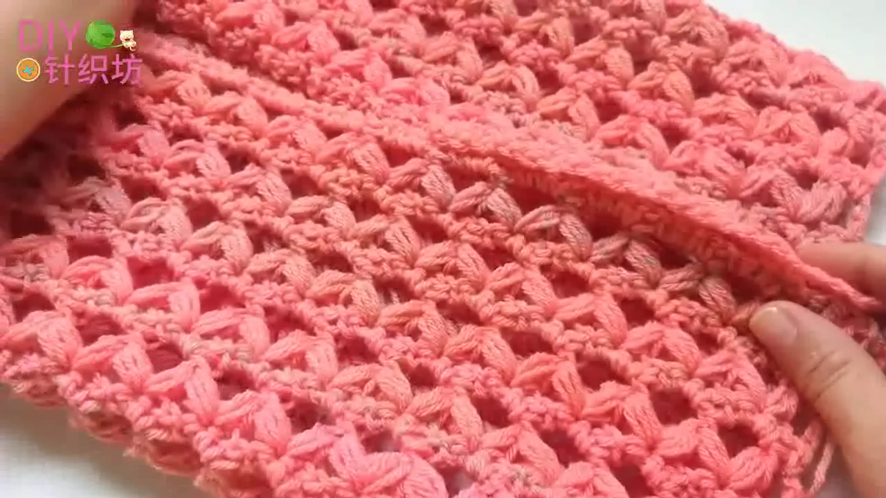 针织镂空三角围巾编织教程,针织围巾三角图案