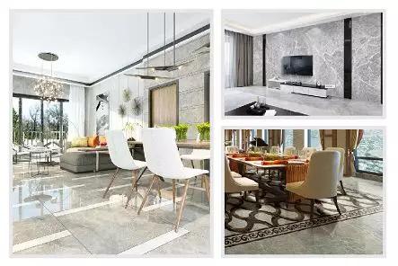 轻奢新中式大理石效果图,钻石型大理石装修效果图