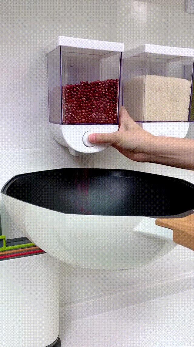挂在墙上的杂粮盒见过吗?厨房杂粮收纳盒,节约空间又方便