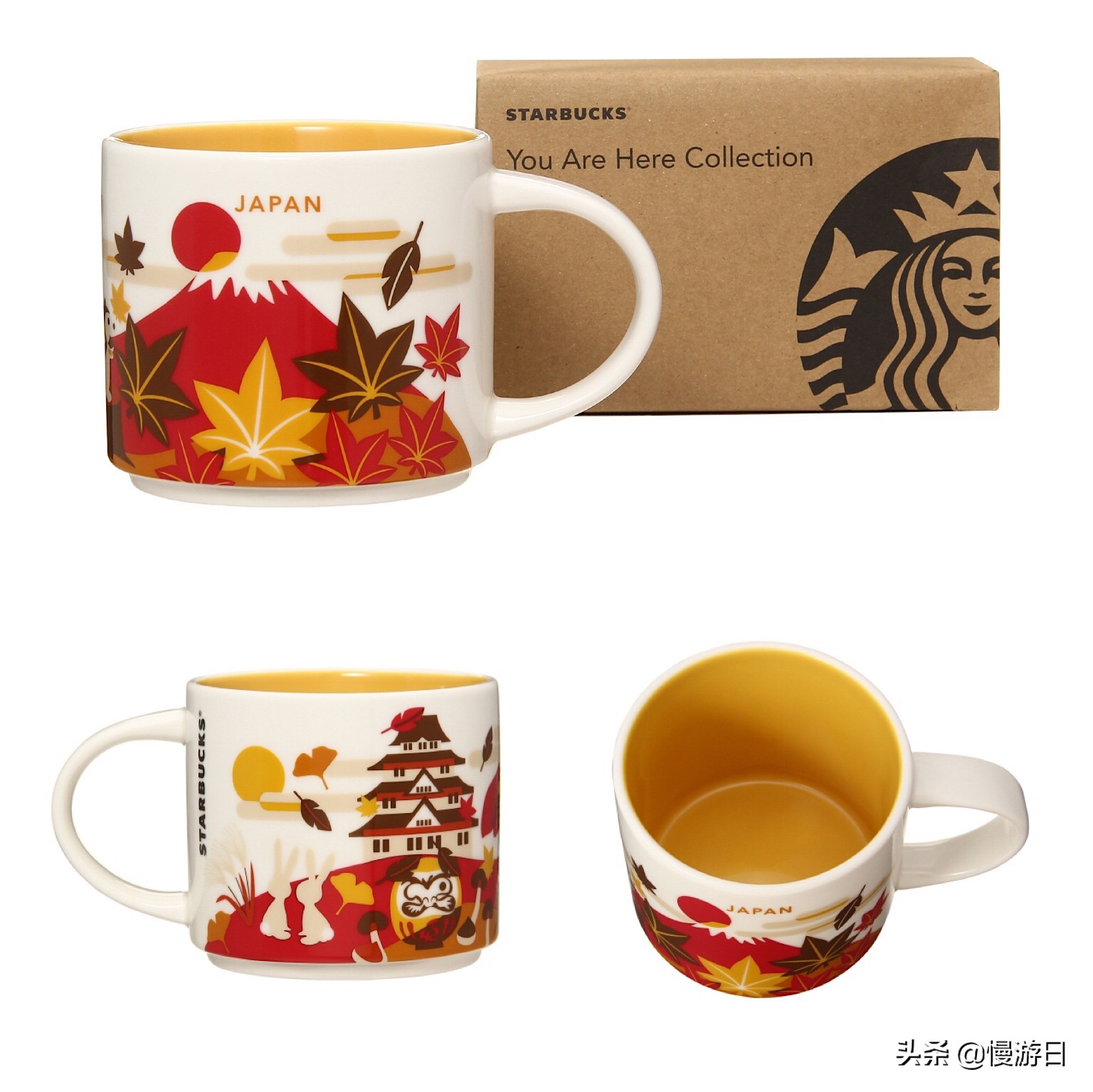 红叶、富士山、玉兔等红火秋季元素 日本星巴克秋季限定杯子系列