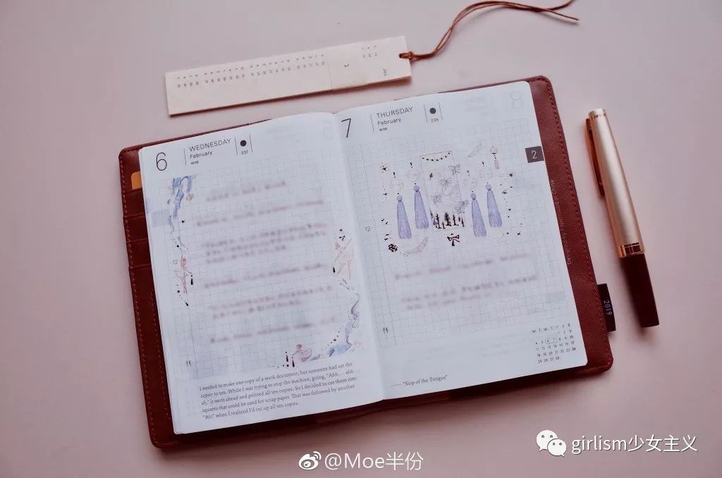 少女色系手帐素材,少女风格简单手帐教程用贴纸