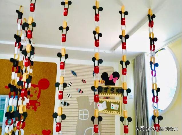 幼儿园班级门头布置图片米奇,幼儿园米奇红花墙布置