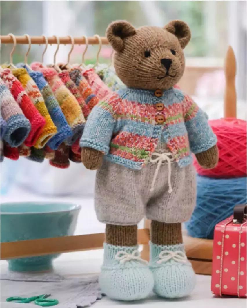 小熊娃娃的衣服编织,玩偶娃娃斗篷裙子编织教程