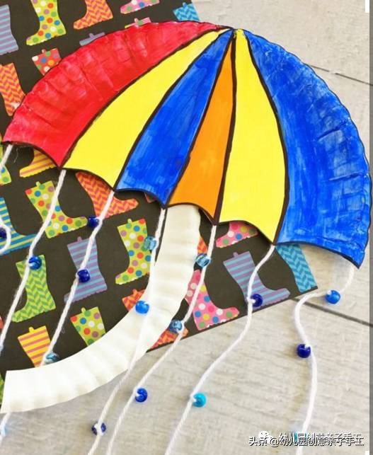 手工小伞可以折叠不用双面胶,幼儿园简单手工雨中小伞