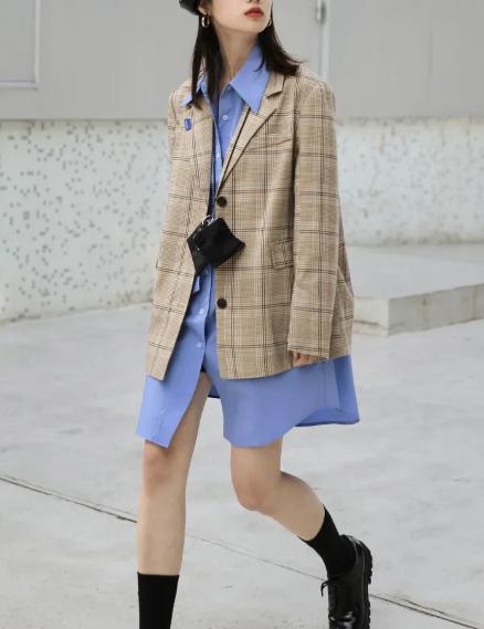 西装配裙子的穿搭秋冬,西装配长西装裙子高级感穿搭