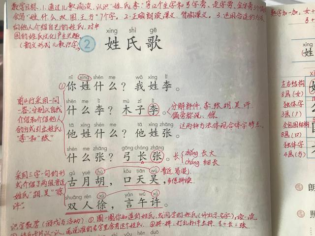 一年级下册语文教学姓氏歌,一年级下册语文姓氏歌的生字