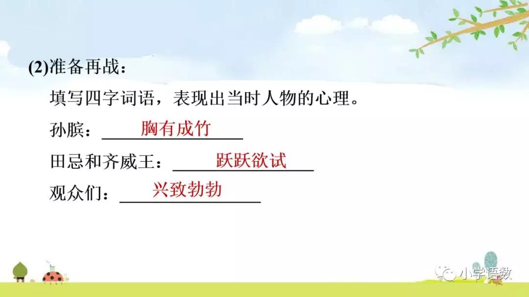 五年级第16课语文田忌赛马讲解,五年级下册16课田忌赛马全部笔记