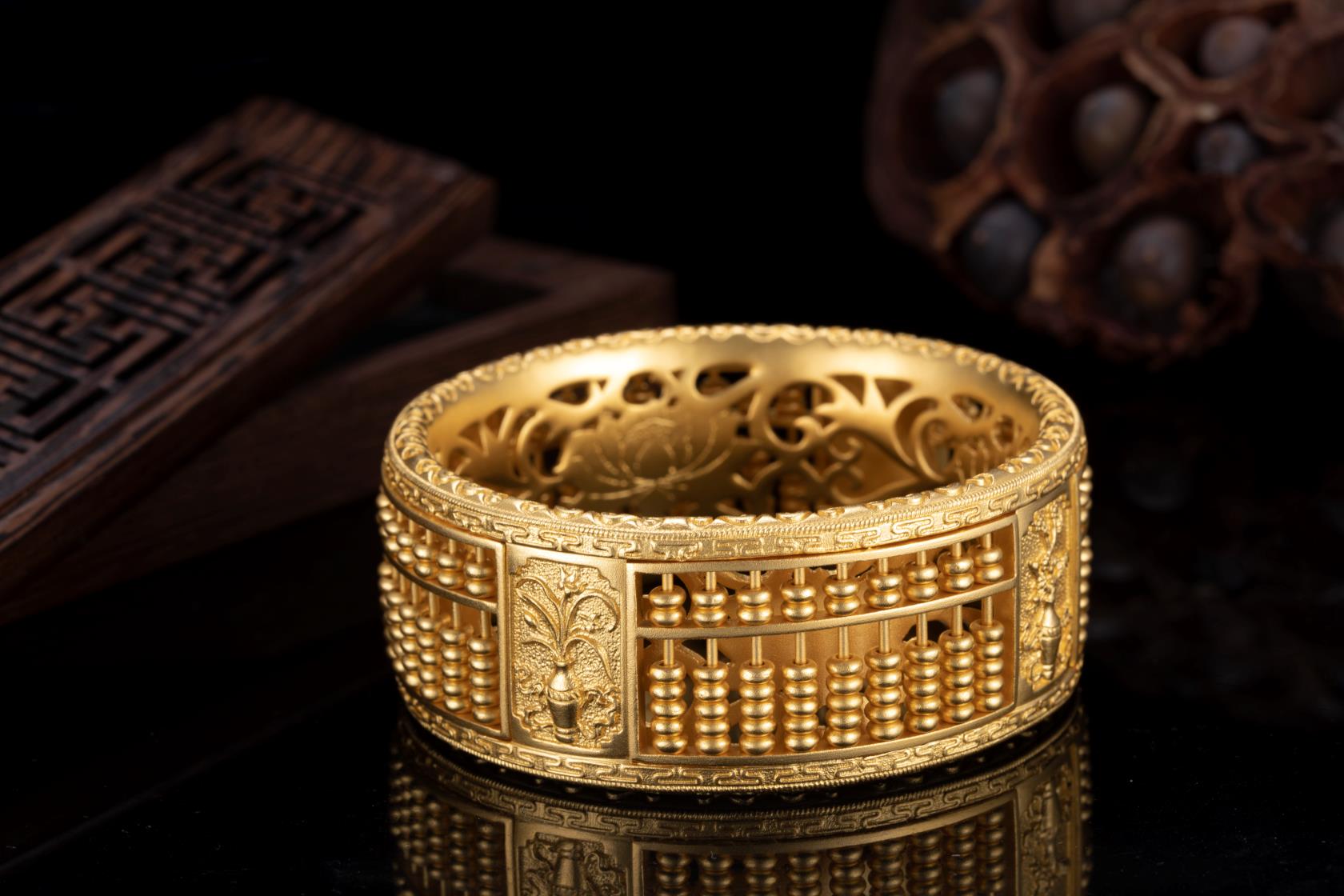 碧罗珠宝足金,碧罗珠宝古法金龙凤呈祥吊坠