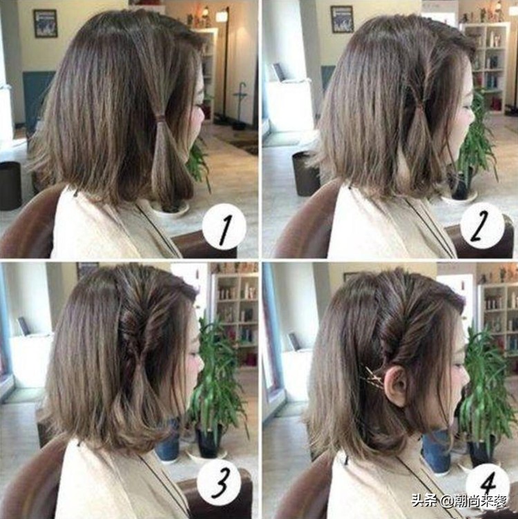 中短发编发简单好看新年编发,森系短发编发教程儿童编发