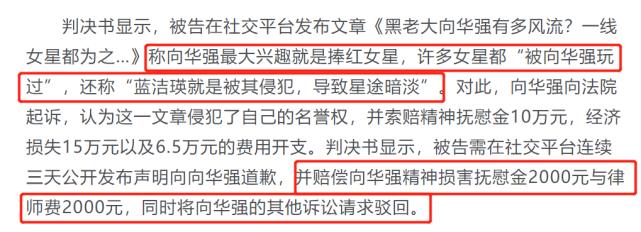 向华强名誉案胜诉,向华强被打后续