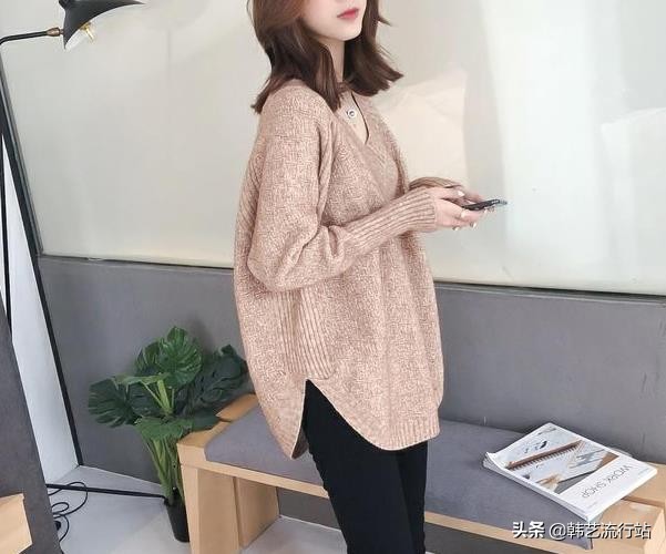 韩版穿搭女装高级感春,女装毛衣新款韩风搭配