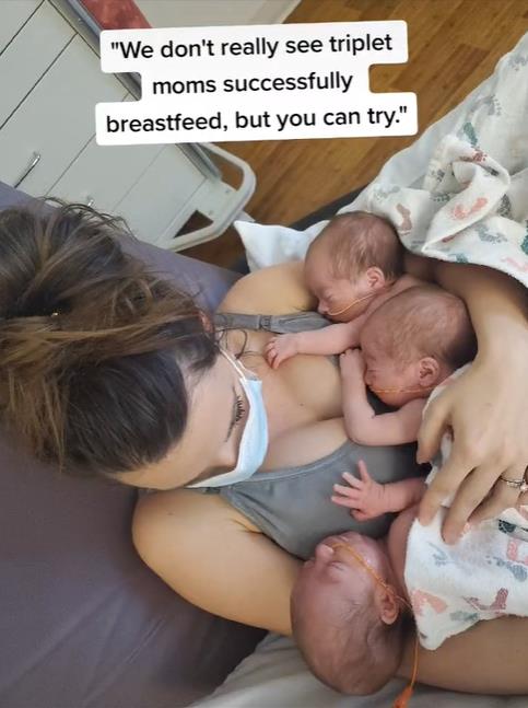 妈妈记录三胞胎一天奶量,三胞胎妈妈喂小宝宝