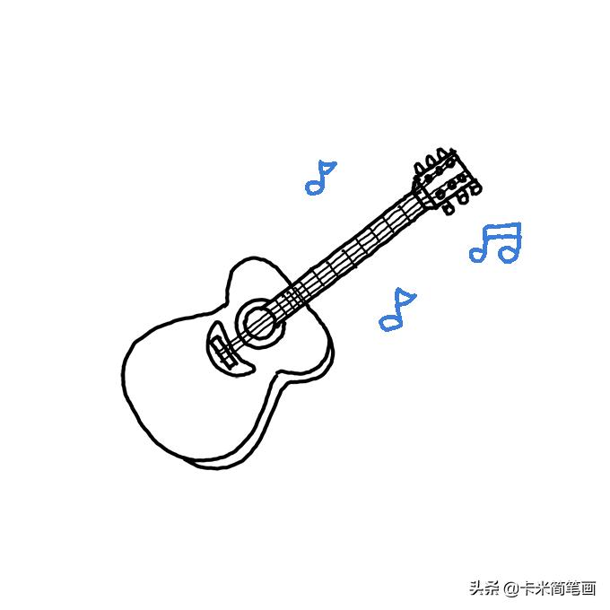 吉他怎么画简笔画步骤简单图文,吉他怎么画简笔画