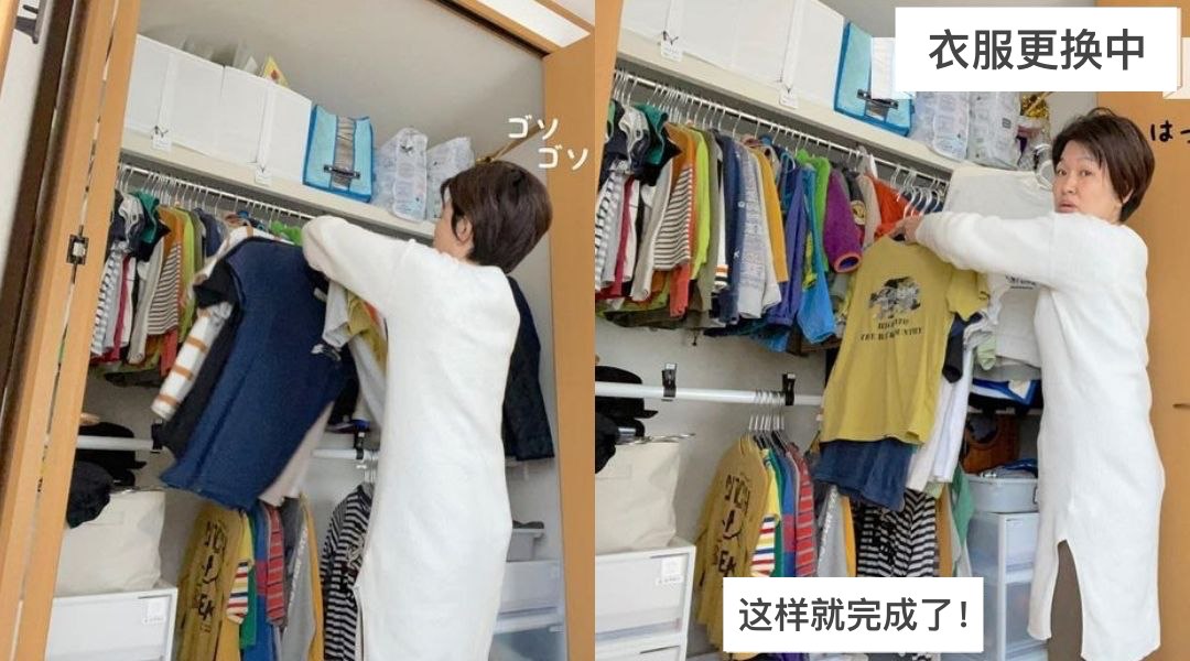 日式主妇衣柜收纳技巧图片大全,衣柜里当季穿的衣服整理收纳技巧