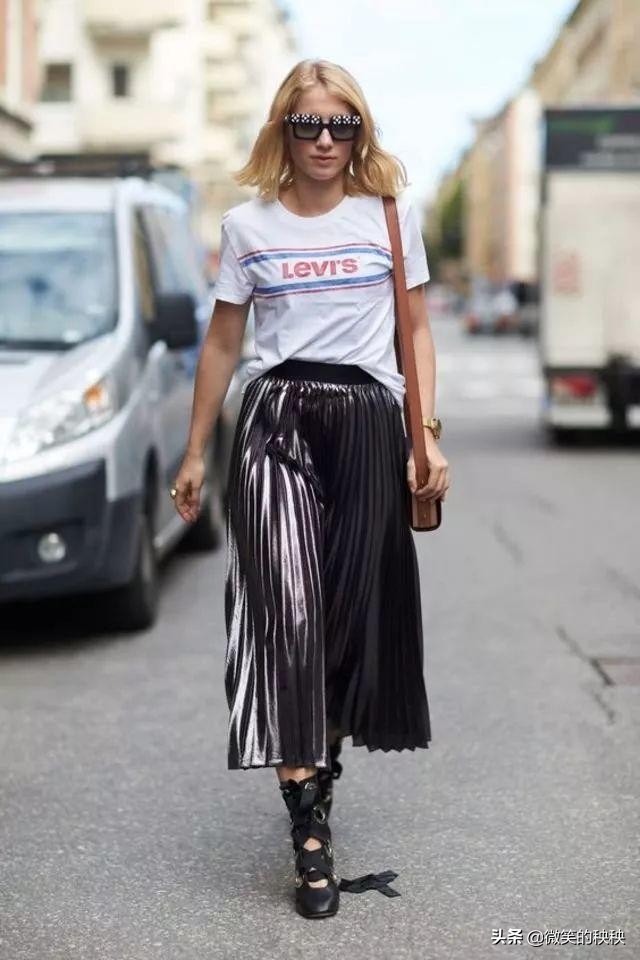 百褶裙气质又时髦,百褶裙时尚潮流款长款