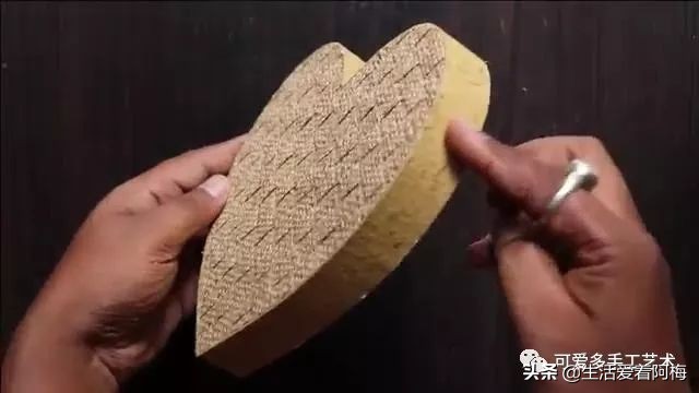 小型快递盒改造收纳盒好看又简单,心形收纳盒创意手工