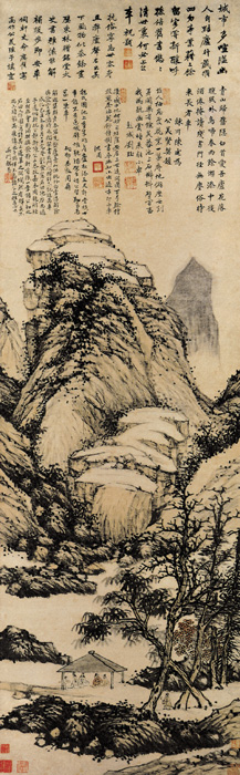 中国传世山水画上中下,明代画家文伯仁山水画40幅欣赏