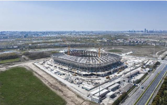 上海国际足球场建设,上海浦东足球场最新图片