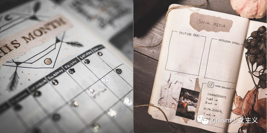 少女色系手帐素材,少女风格简单手帐教程用贴纸