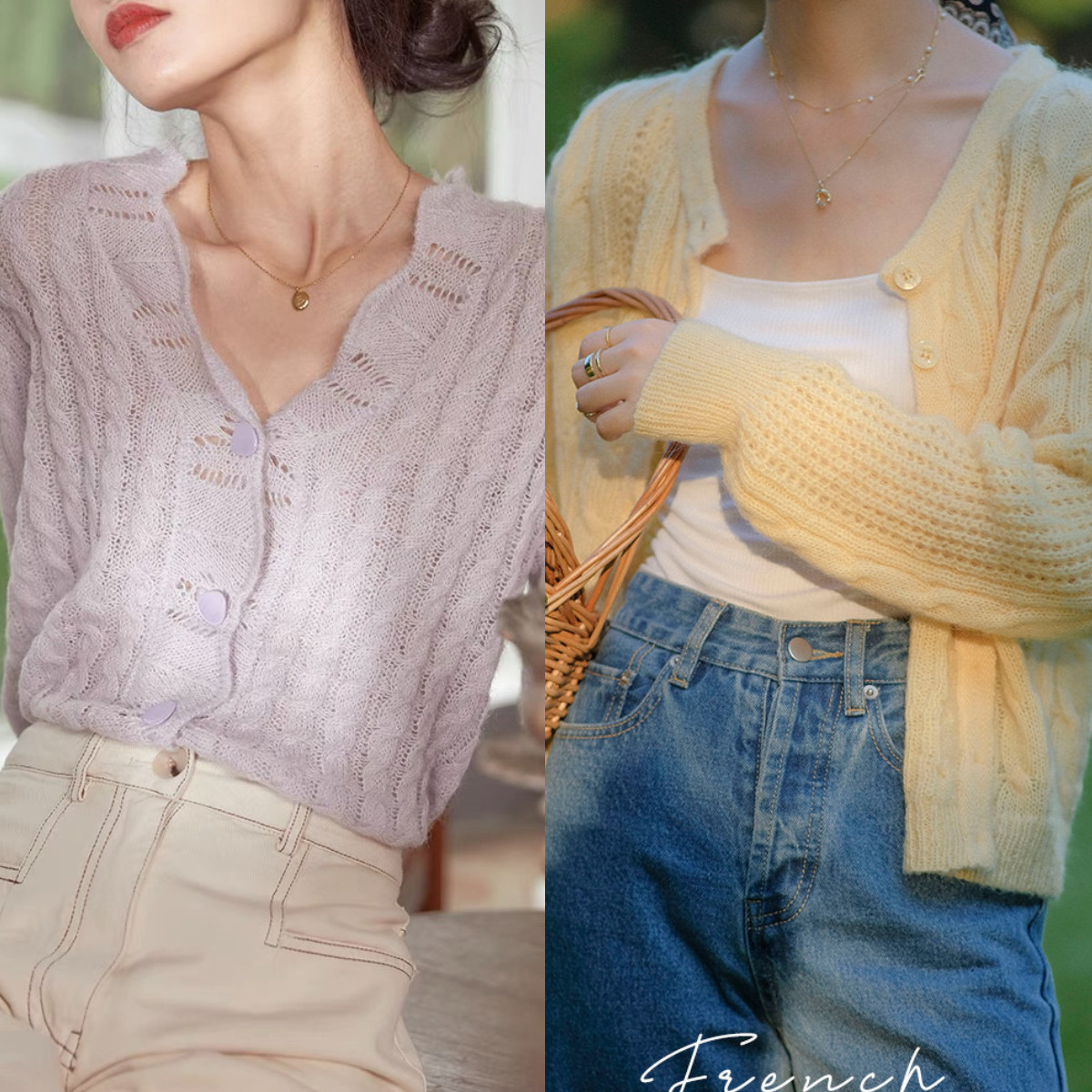 买针织衫选什么面料,焦糖色针织衫显肤色白