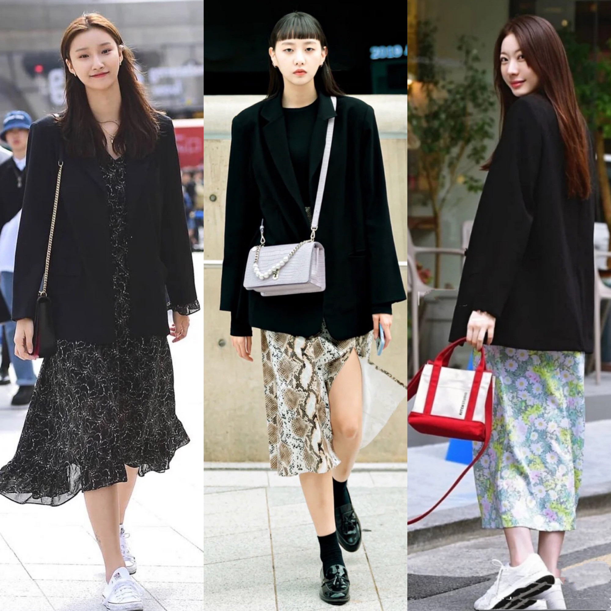 黑西服韩国搭配,韩国街头穿搭2020西服