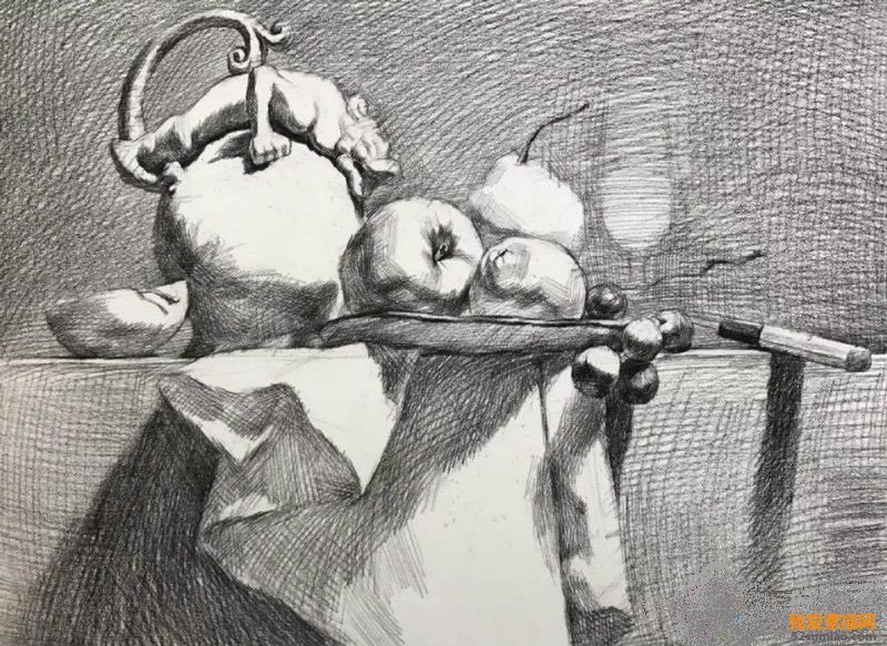 初学者最适合画的素描静物教程,超写实静物素描画高清大图