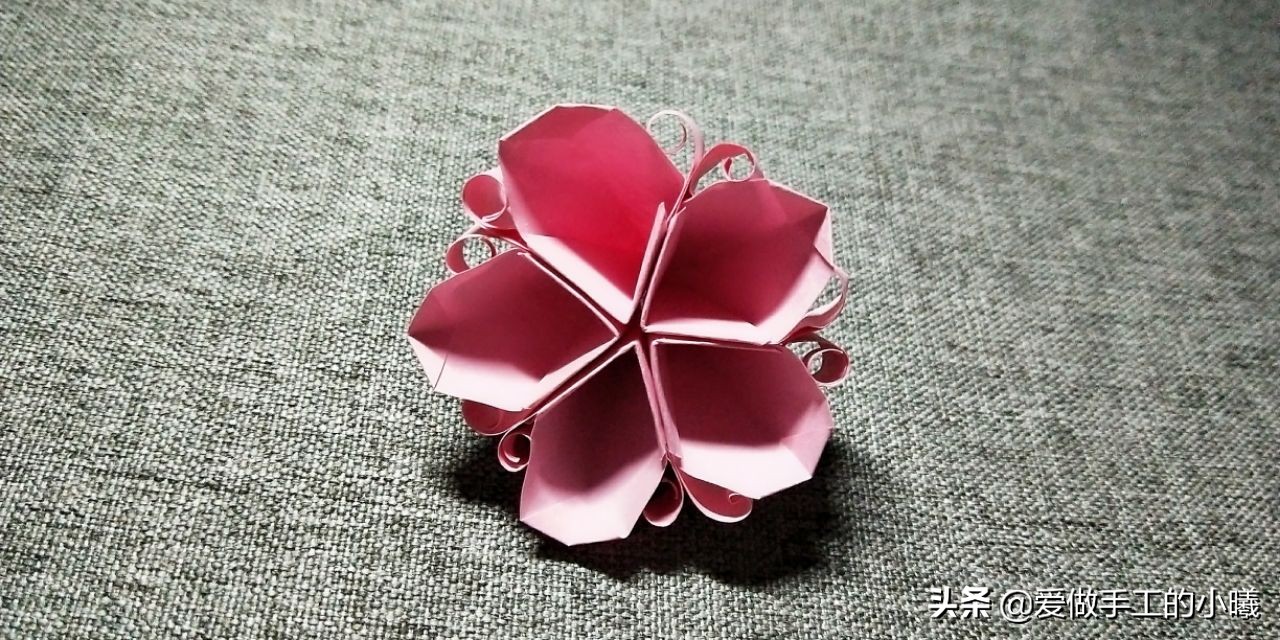 幼儿园五瓣花折纸,立体五瓣樱花折纸