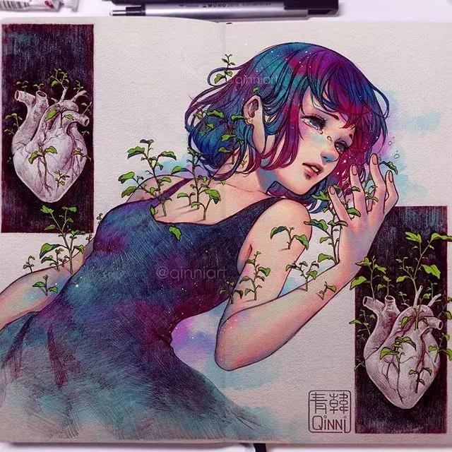 一个经历三次心脏手术，却依旧坚强，用水彩把伤痛化作星辰的女孩