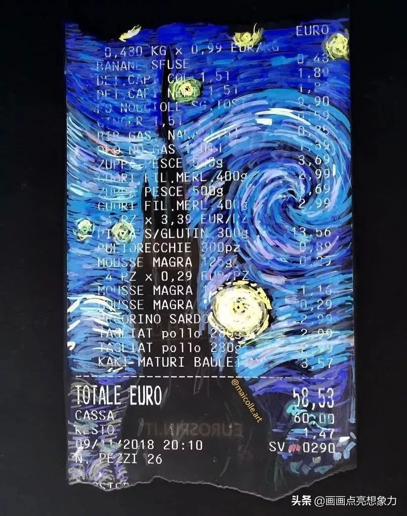 购物小票居然秒变名画?果然是天才少年的神操作