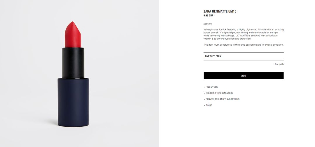 ZARA竟然出彩妆了