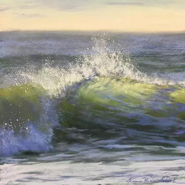 画海浪俯视,画海浪水粉画