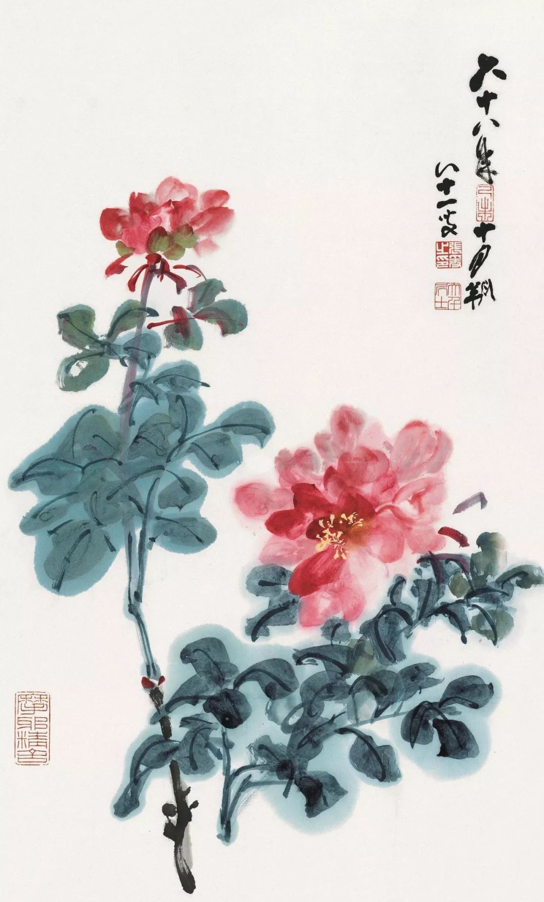 100幅精美写意牡丹画,名家大写意画牡丹作品图片