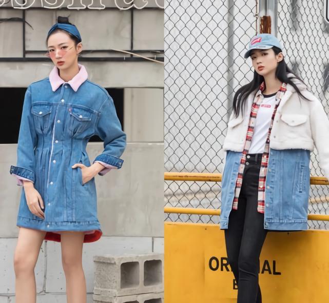 气质女神范轻熟风炸街牛仔外套,女神们牛仔外套这样穿
