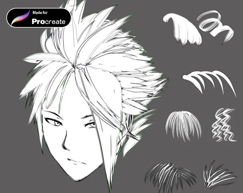 ipad画卡通头发上色教程,平板绘画人物睫毛用什么笔刷