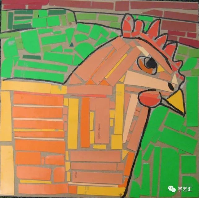 瓷砖拼贴马赛克效果图片大全,卡纸马赛克拼贴梵高向日葵画教程