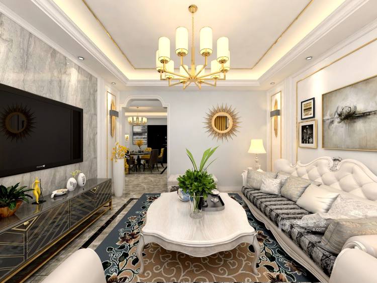 156平欧式时尚雅致3居,142平欧式情调四居室甜蜜素雅