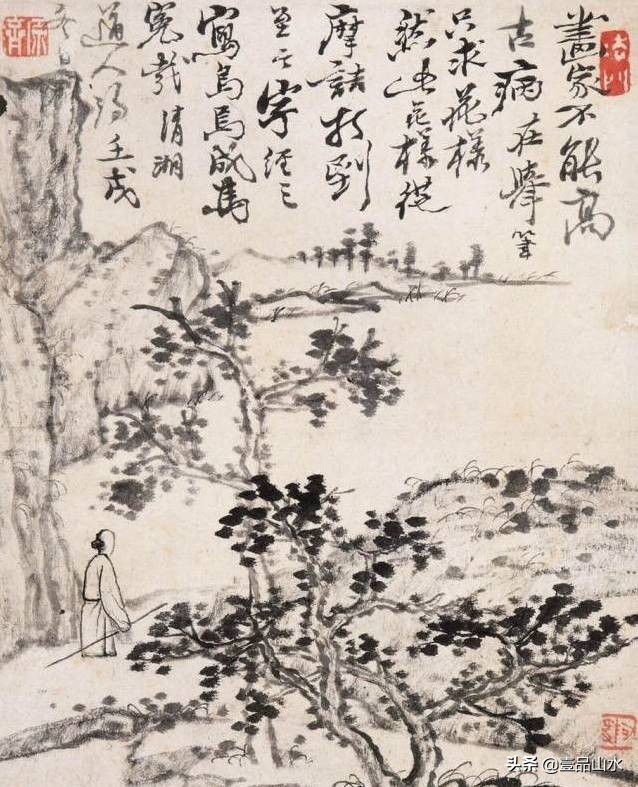 石涛山水画高清大全,石涛小写意山水画小品图片