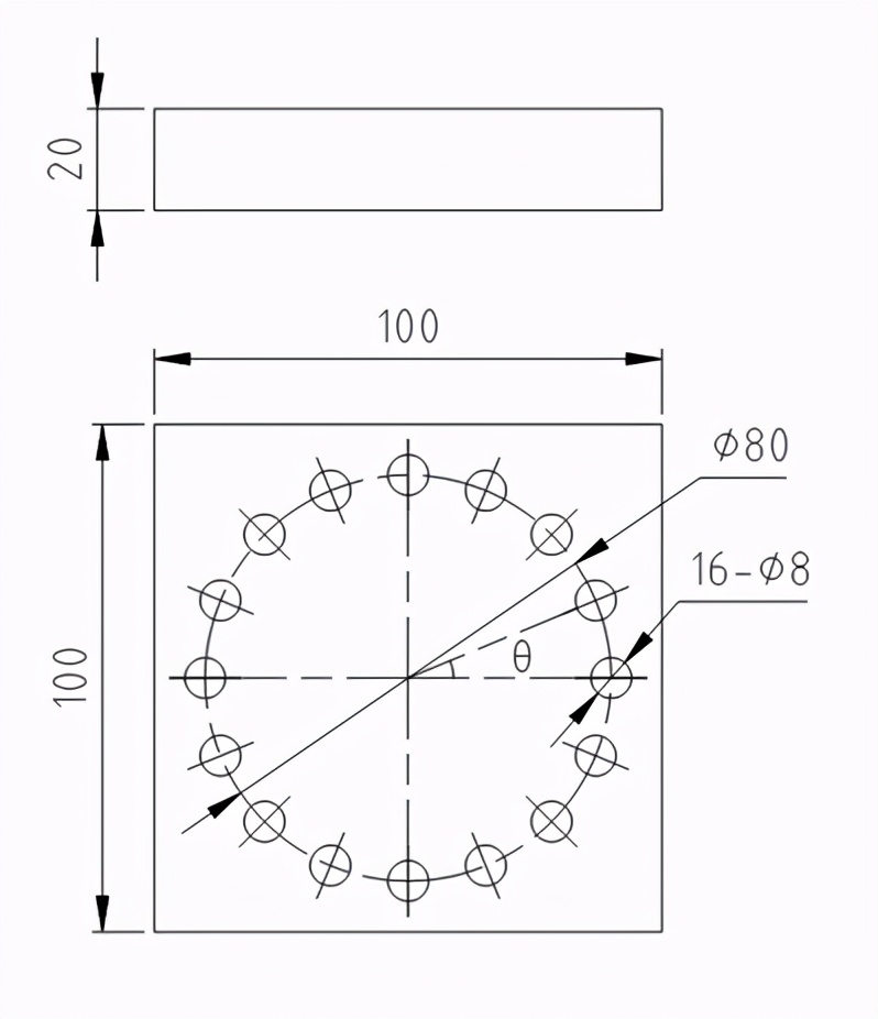 数控圆编程实例,solidworks圆管圆周阵列画孔