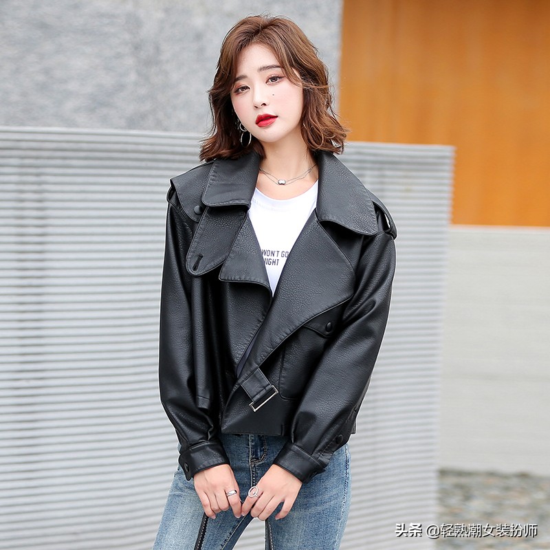 秋冬流行的皮衣外套,搭配简单又帅酷,随便一披,让你魅力挡不住