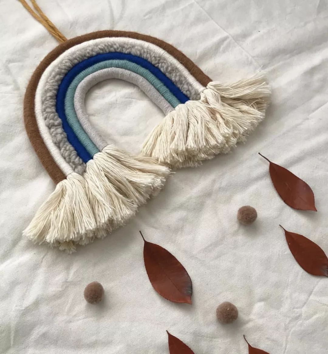 自制漂亮的挂毯,做彩虹云朵挂坠